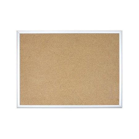 U BRANDS UBrands Basics Cork Bulletin Board  23 x 17 Inches  Silver Aluminum Frame 020U00-01